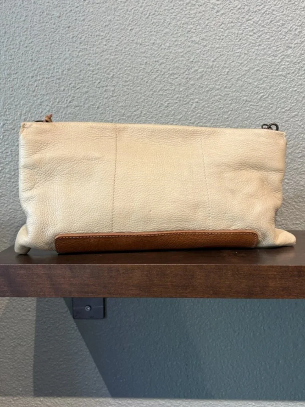 Will Leather Goods Cream and Brown Crossbody Bag
